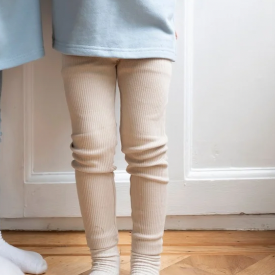 Ribbed Leggings Light Beige