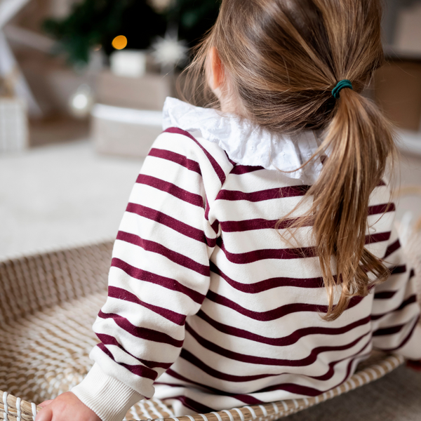 Cotton Sweatshirt - Maroon Stripe