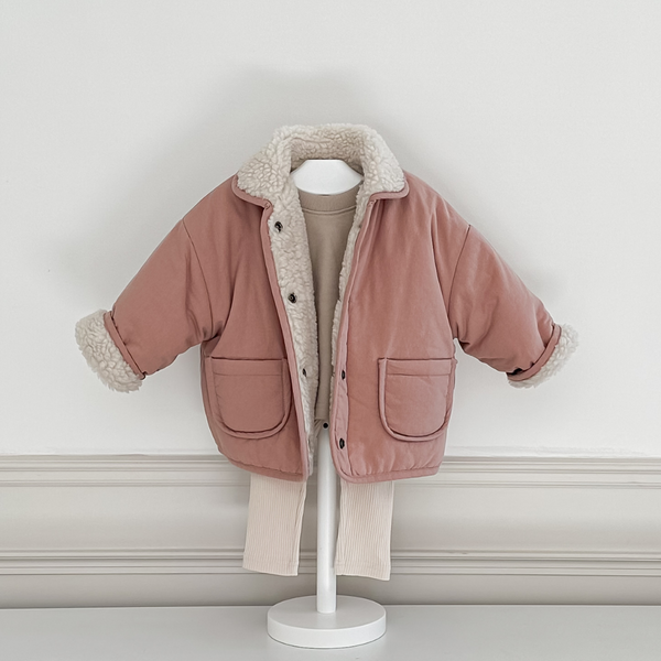 *PRE-ORDER* Reversible Teddy Coat - Dusky Pink