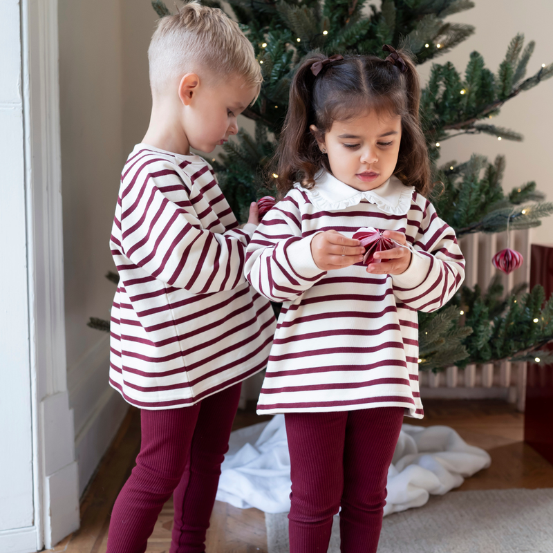 Ribbed Leggings - Maroon