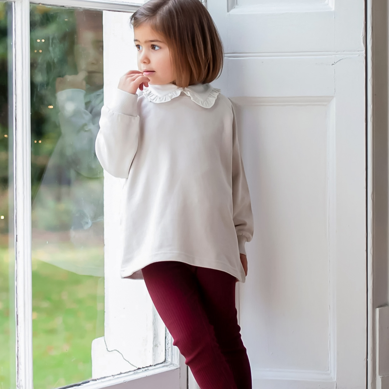 Ribbed Leggings - Maroon