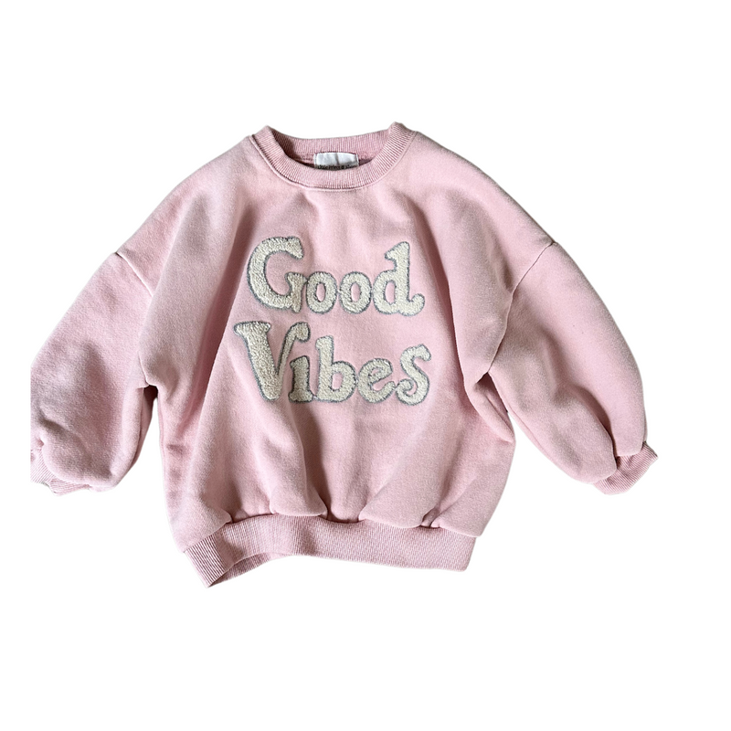 Good Vibes Sweatshirt - Pale Pink