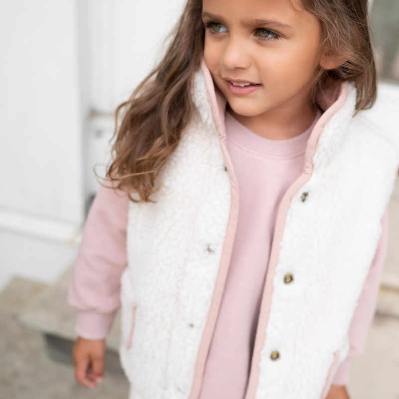 *PRE-ORDER* Reversible Teddy Body Warmer - Dusky Pink