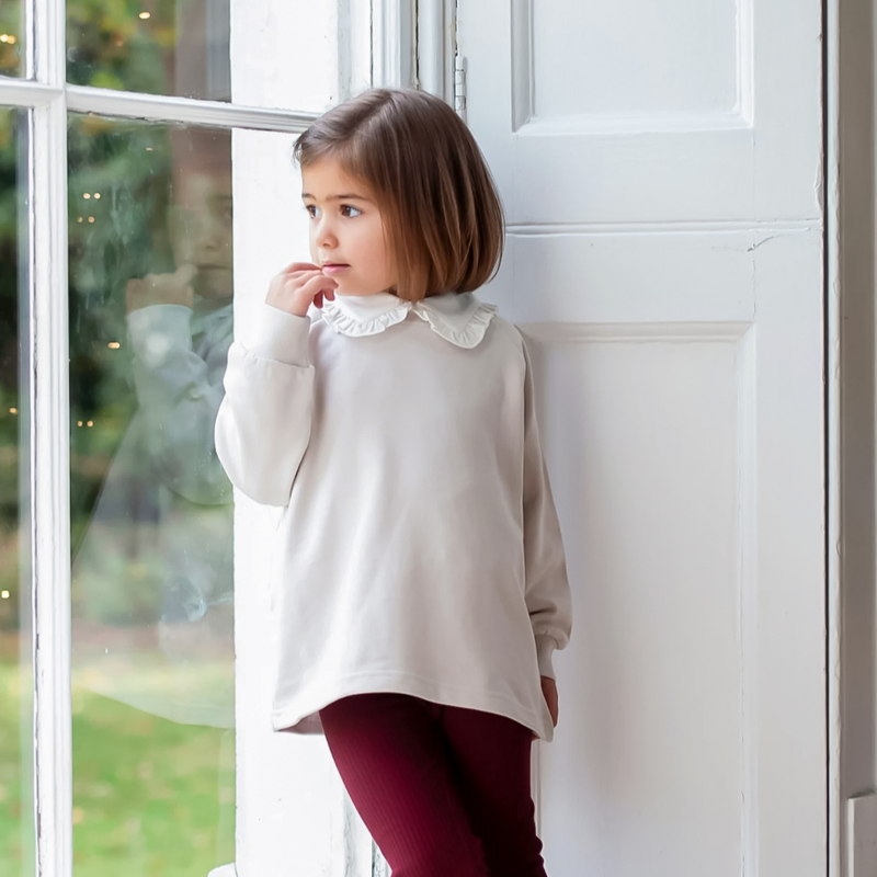 Cotton Frill Collar Top - Ivory