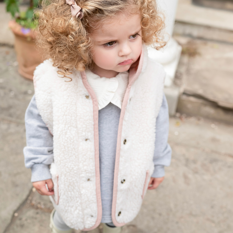 *PRE-ORDER* Reversible Teddy Body Warmer - Dusky Pink