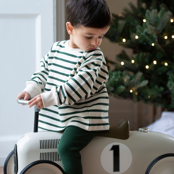 Cotton Sweatshirt - Bottle Green Stripe