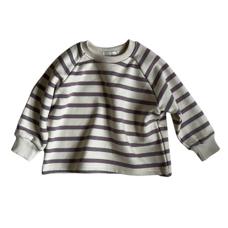 Cotton Sweatshirt - Lilac Stripe