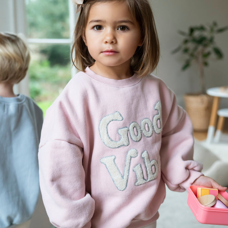 Good Vibes Sweatshirt - Pale Pink