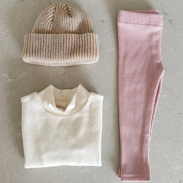 Ribbed Leggings - Pale Pink