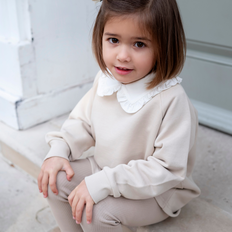 Cotton Sweatshirt - Light Beige