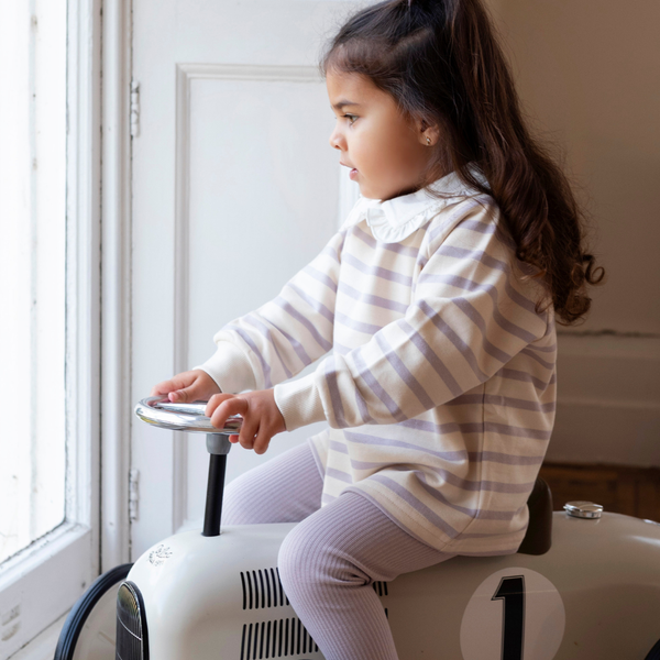 Cotton Sweatshirt - Lilac Stripe