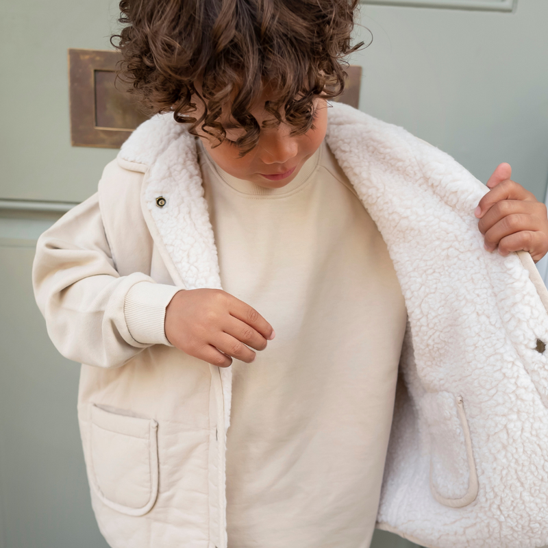 *PRE-ORDER* Reversible Teddy Body Warmer - Stone