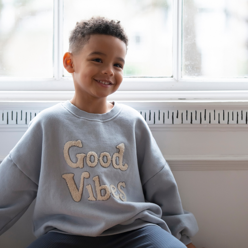 Good Vibes Sweatshirt - Pale Blue