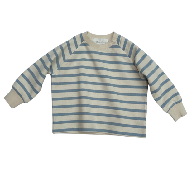 Cotton Sweatshirt - Cornflower Blue Stripe