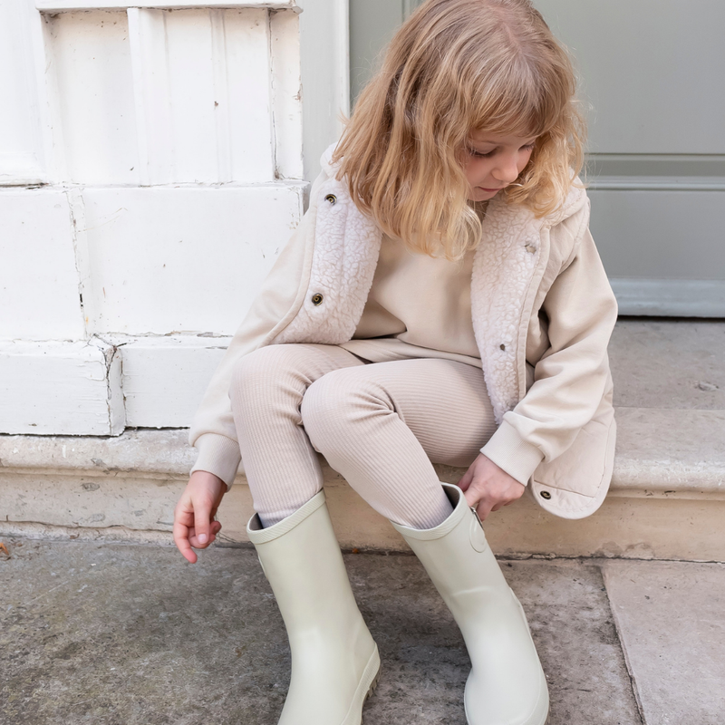 Ribbed Leggings - Light Beige