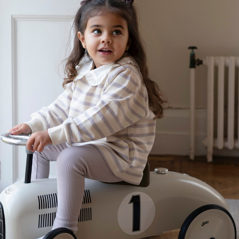 Cotton Sweatshirt - Lilac Stripe
