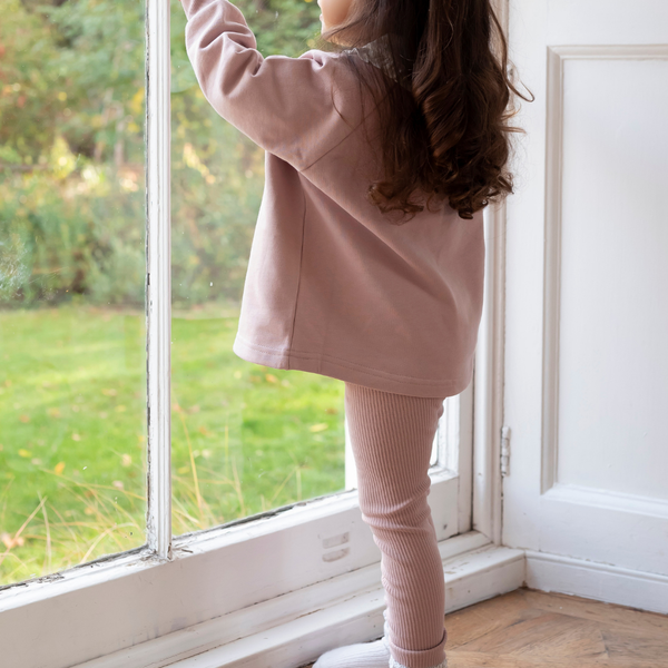 Ribbed Leggings - Dusky Pink