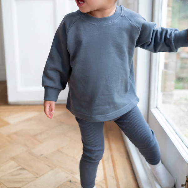 Ribbed Leggings - Marine Blue