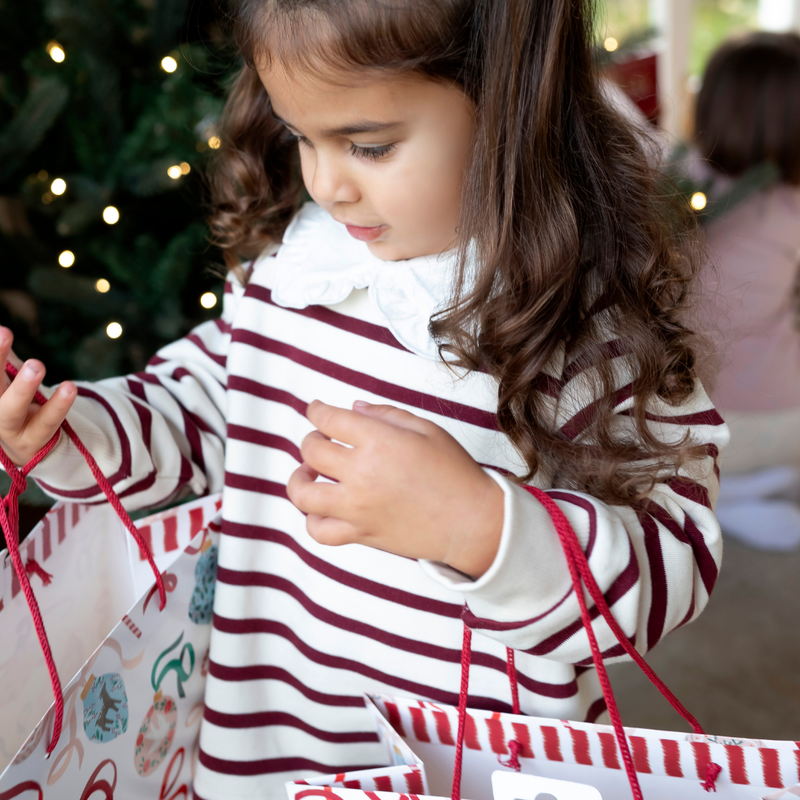 Cotton Sweatshirt - Maroon Stripe