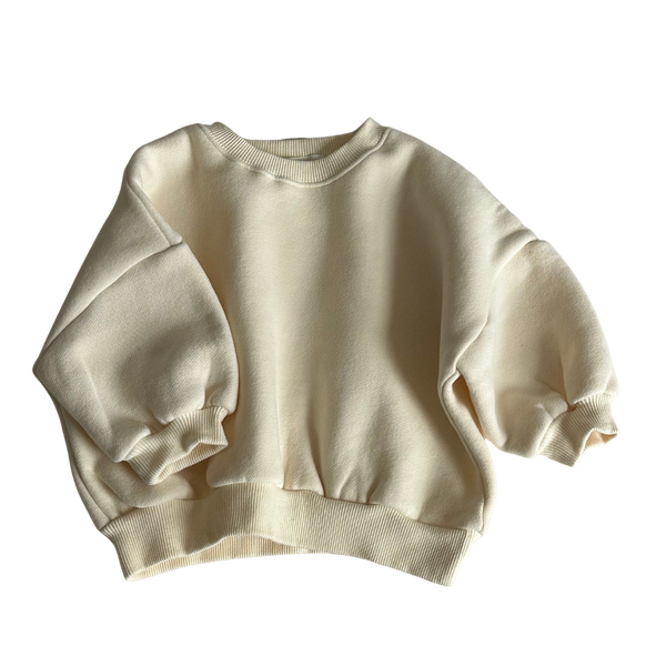 Fleeced Cotton Sweatshirt - Ivory