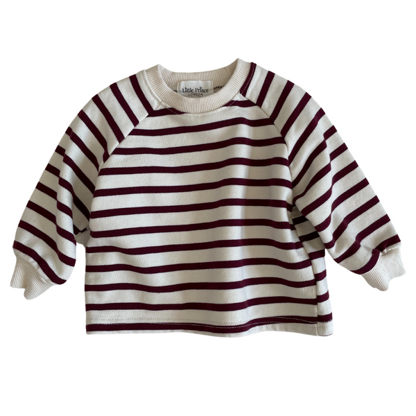 Cotton Sweatshirt - Maroon Stripe